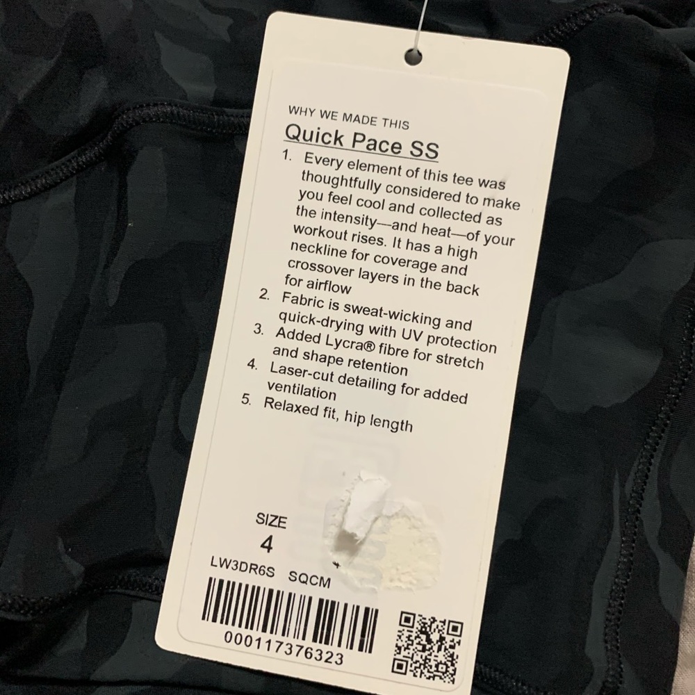 NWT Lululemon Quick Pace Short Sleeve - Picture 3 of 3